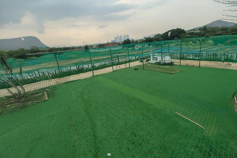 Custom box cricket setup with safety netting by NK Contractors