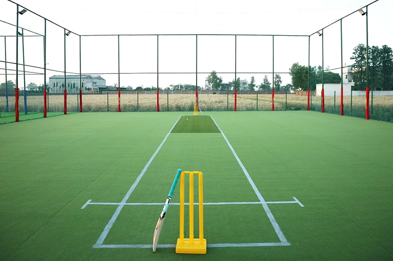 Professional cricket net installation with heavy-duty materials by NK Contractors