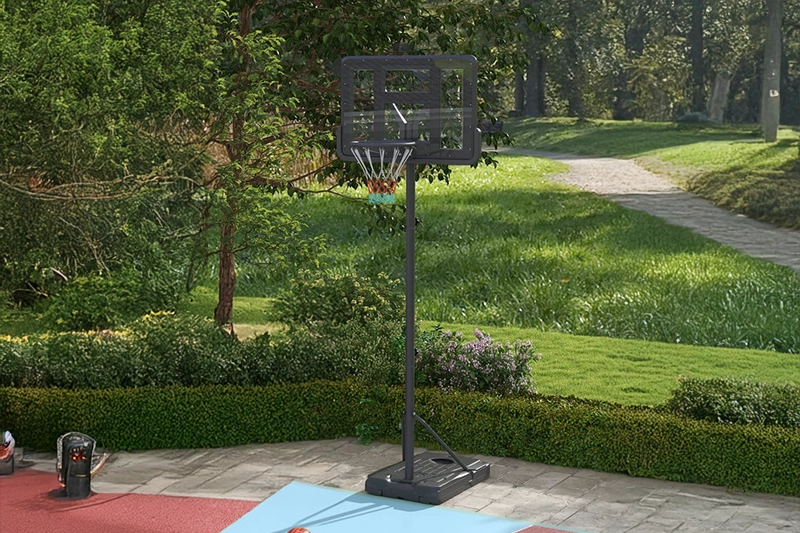 Professional basketball court installation with acrylic backboard by NK Contractors